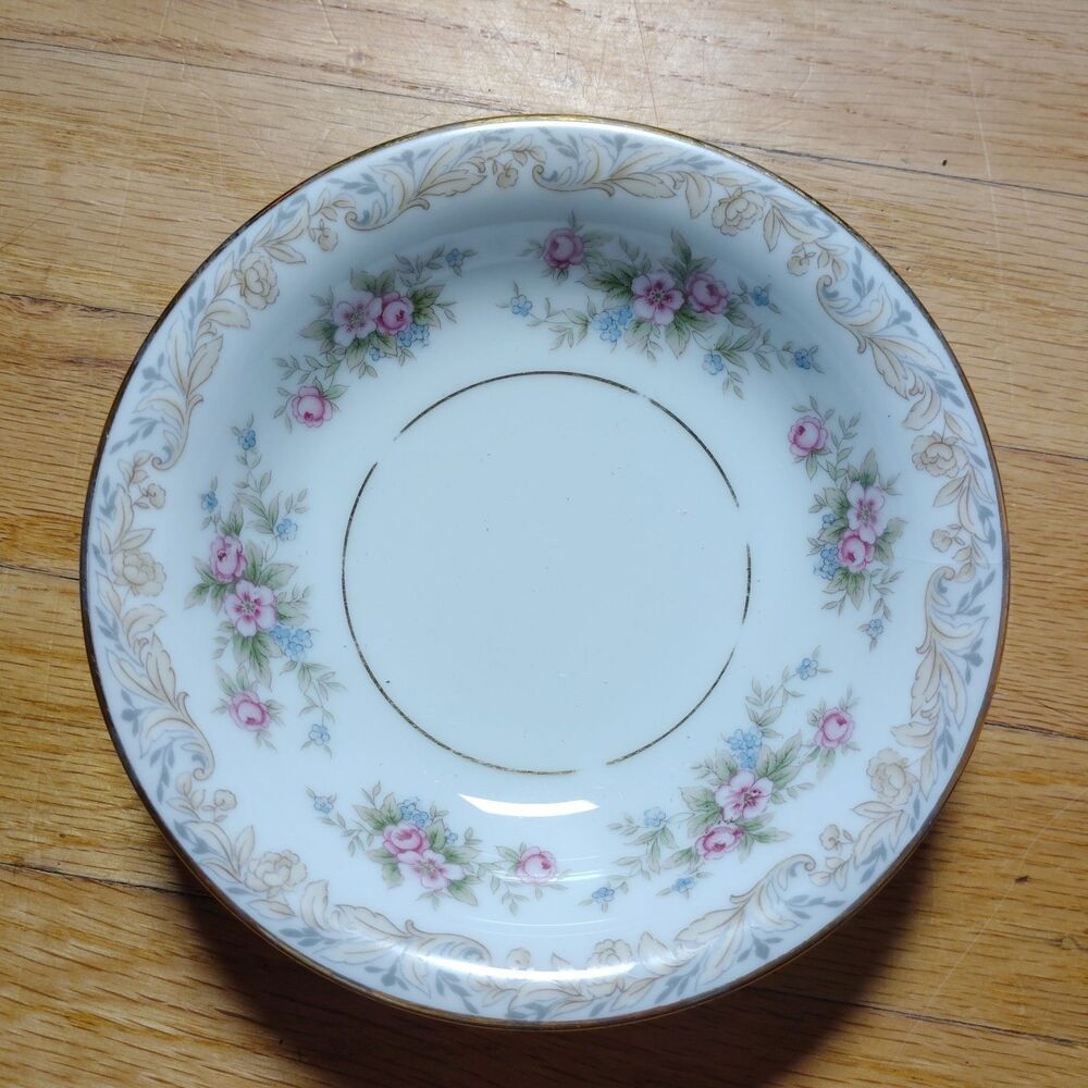 ​2 Vintage Noritake Somerset Bowls Floral Gold Trim Craft & Mosaic Decor Lot